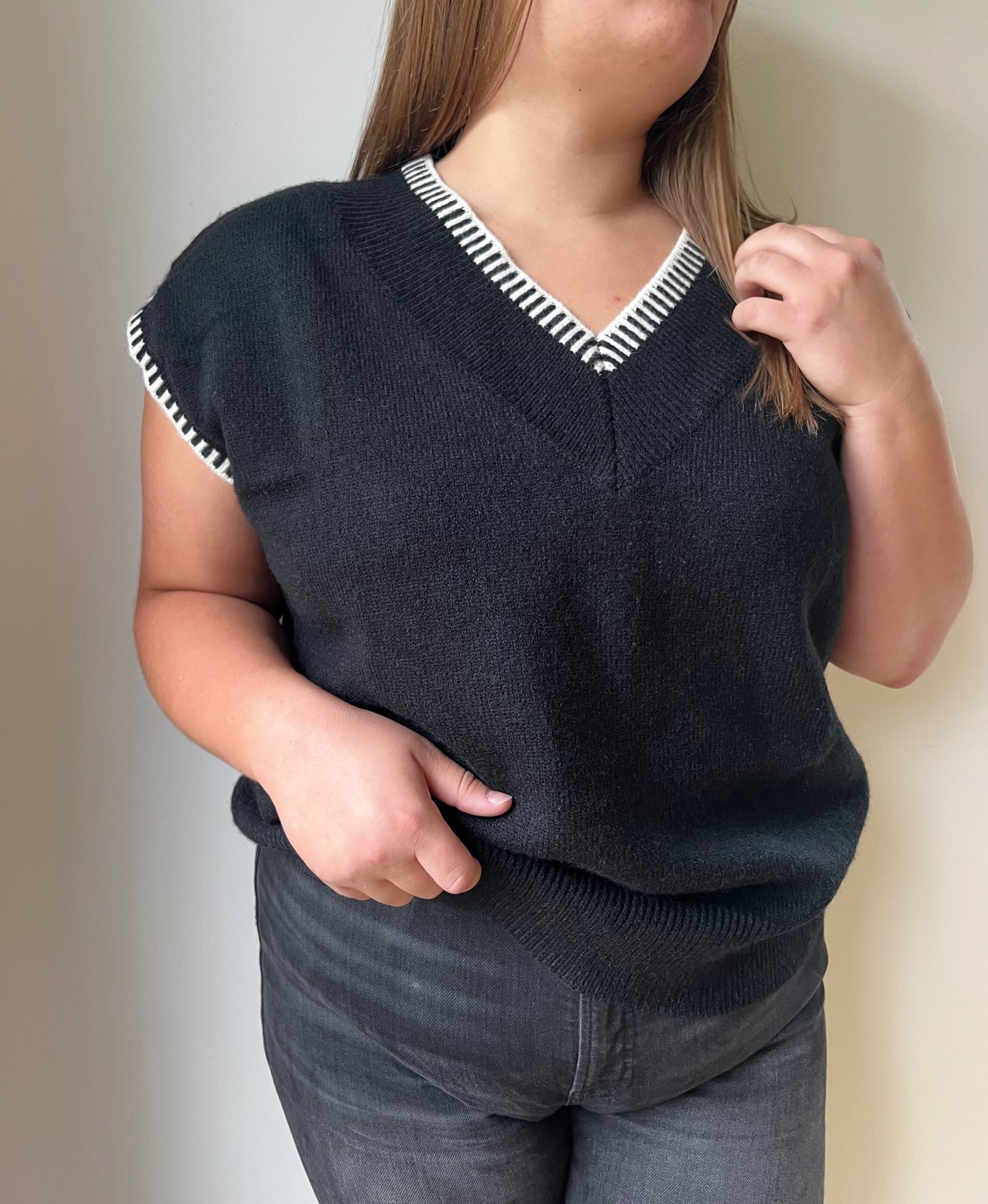 Oversized Knit Vest (Extended Sizes Available)
